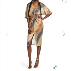 Nordstrom Dolman Plisse Front Slit Dress